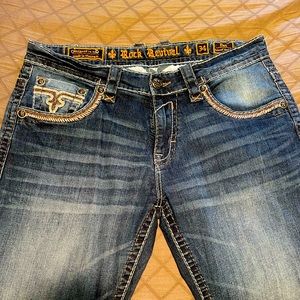 Men’s Rock Revival Jeans DAN Relaxed Straight Size 34 W 30L